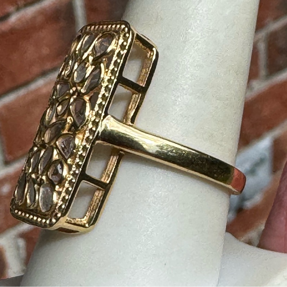 925 Diamond Rectangular Ring - image 6